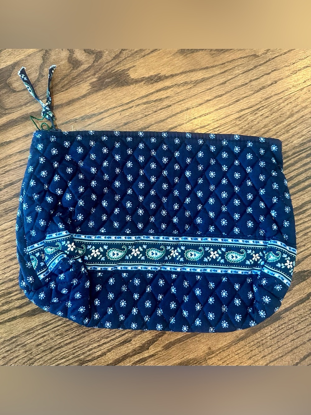 Vera Bradley Quilted Seaport Navy Paisley Large Cosmetic Bag NWT